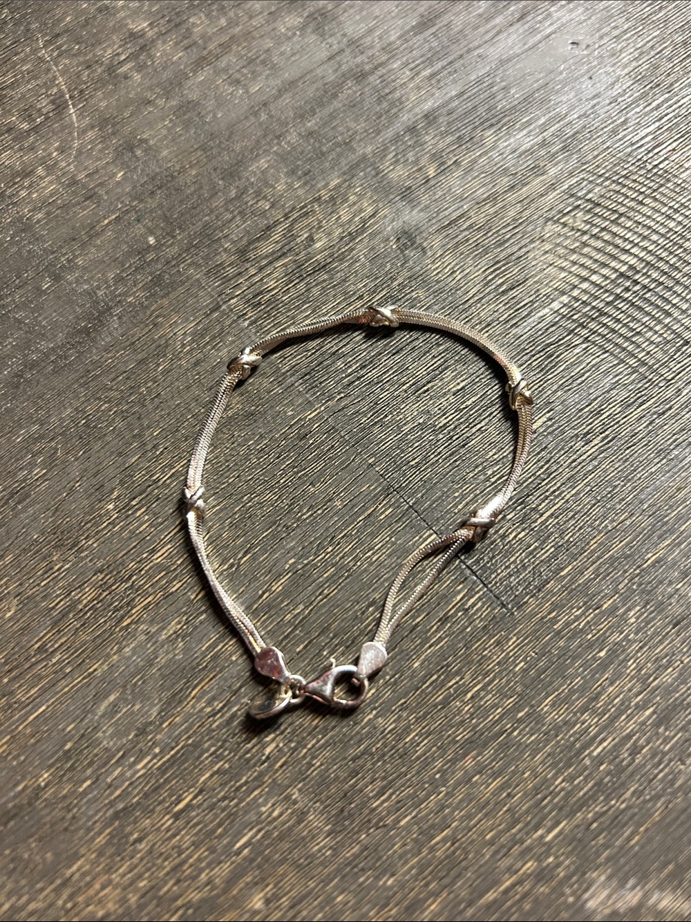 Sterling Silver Knot Accent Bracelet - Silver
